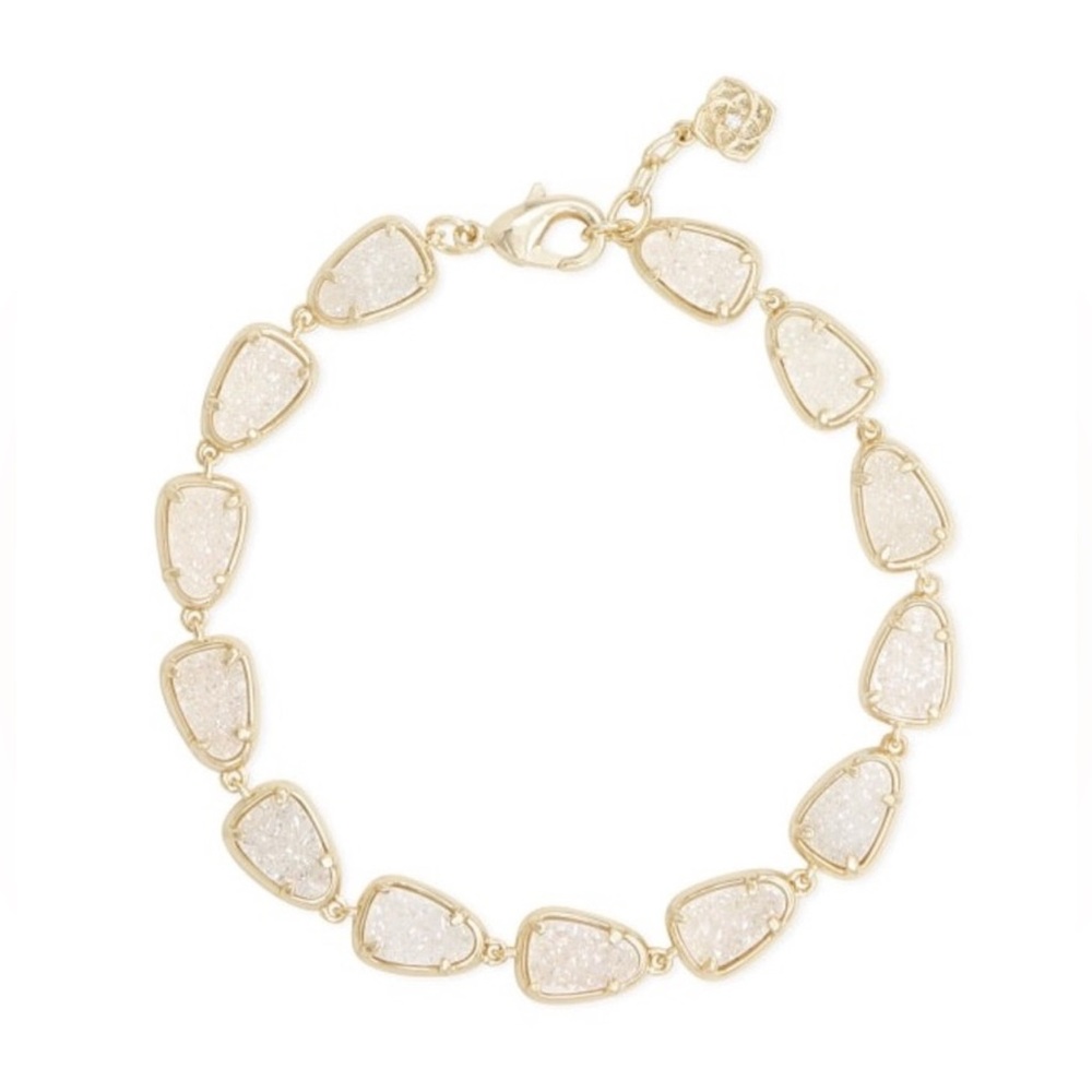 Kendra Scott Susanna Gold Tone with White Iridescent Drusy Bracelet